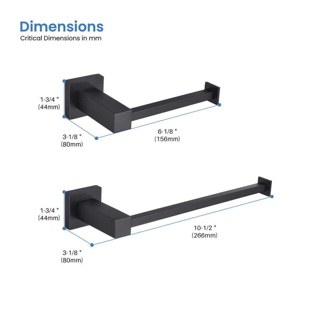 Quadra 2-Piece Bathroom Hardware Set in 1