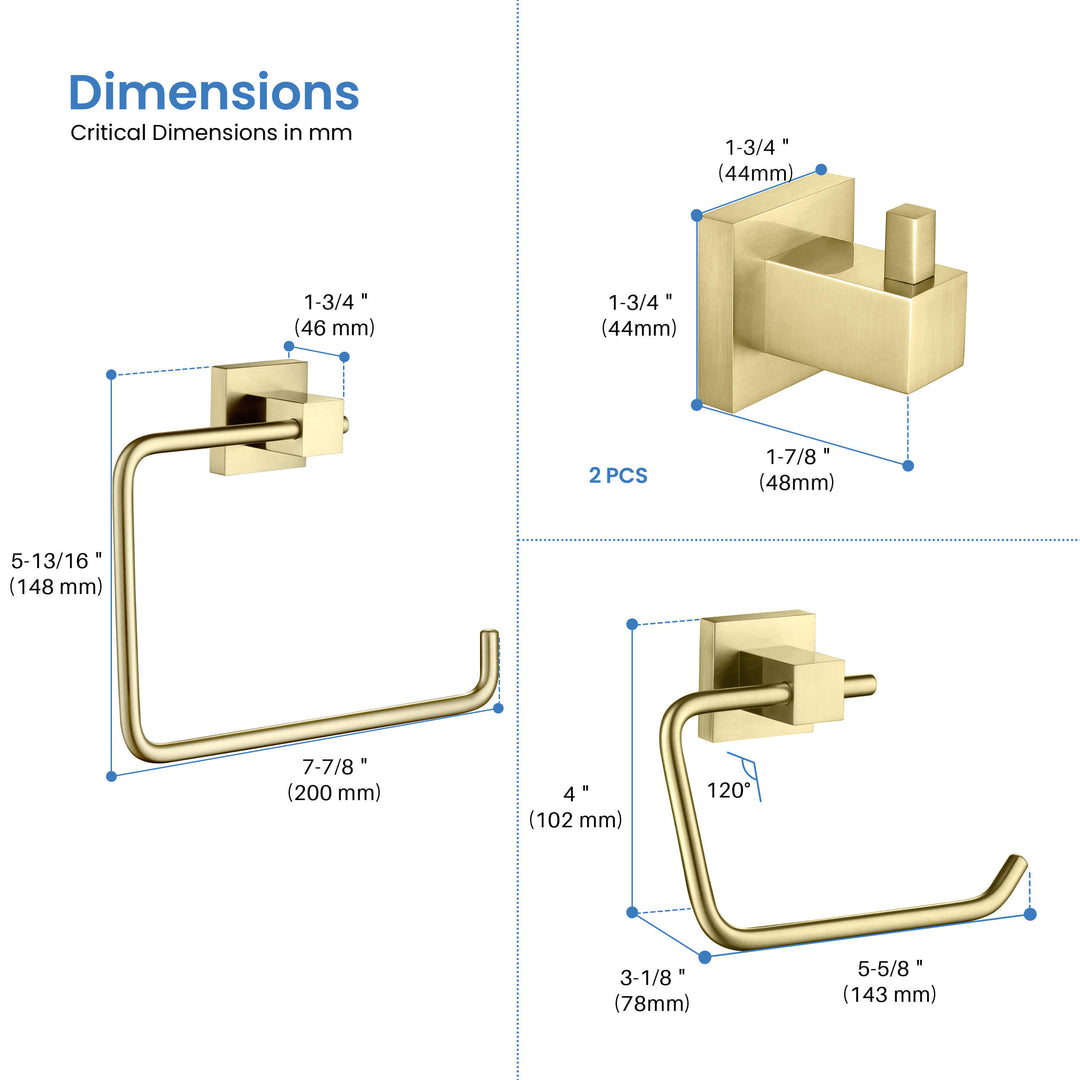 Quadra 4-Piece Bathroom Hardware Set in 2
