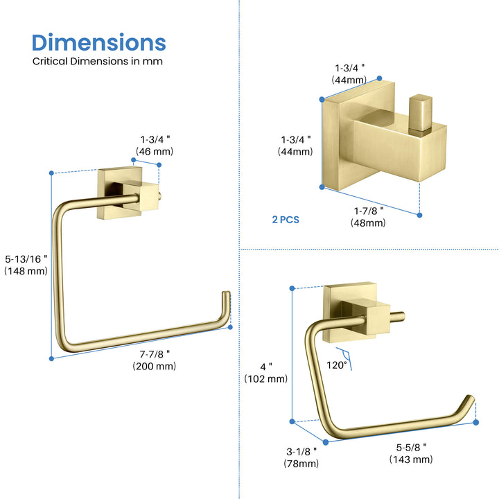 Quadra 4-Piece Bathroom Hardware Set in 2