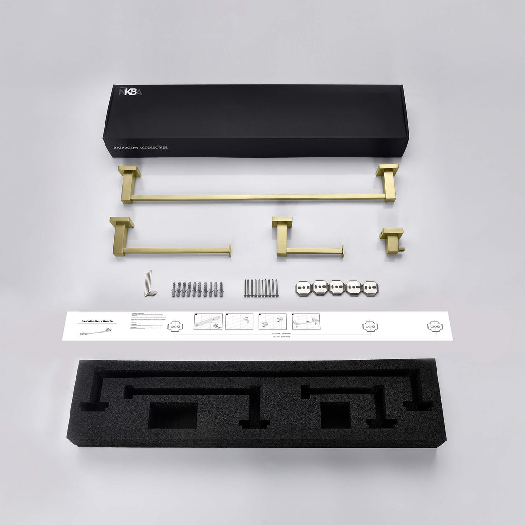 Quadra 4-Piece Bathroom Hardware Set
