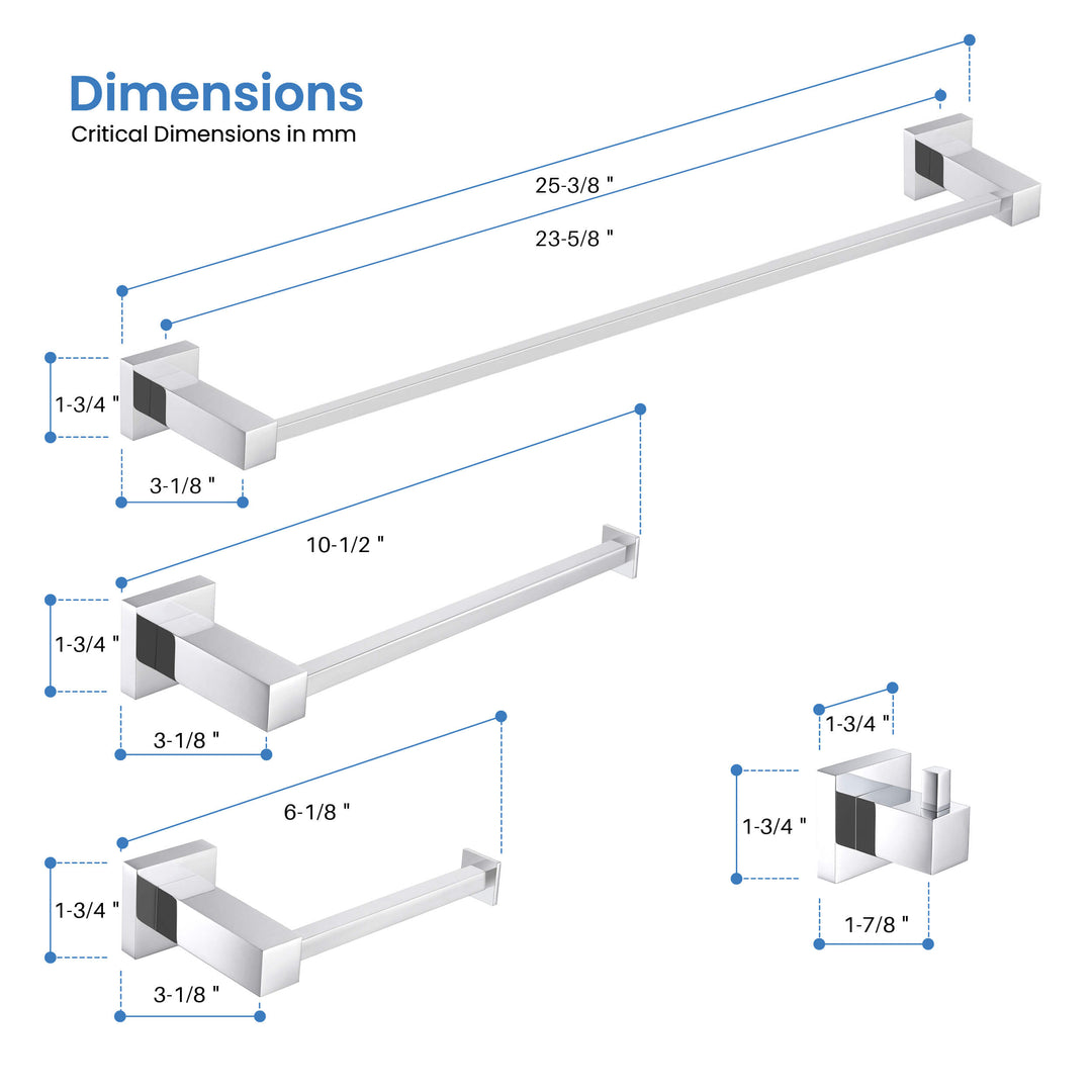 Quadra 4-Piece Bathroom Hardware Set