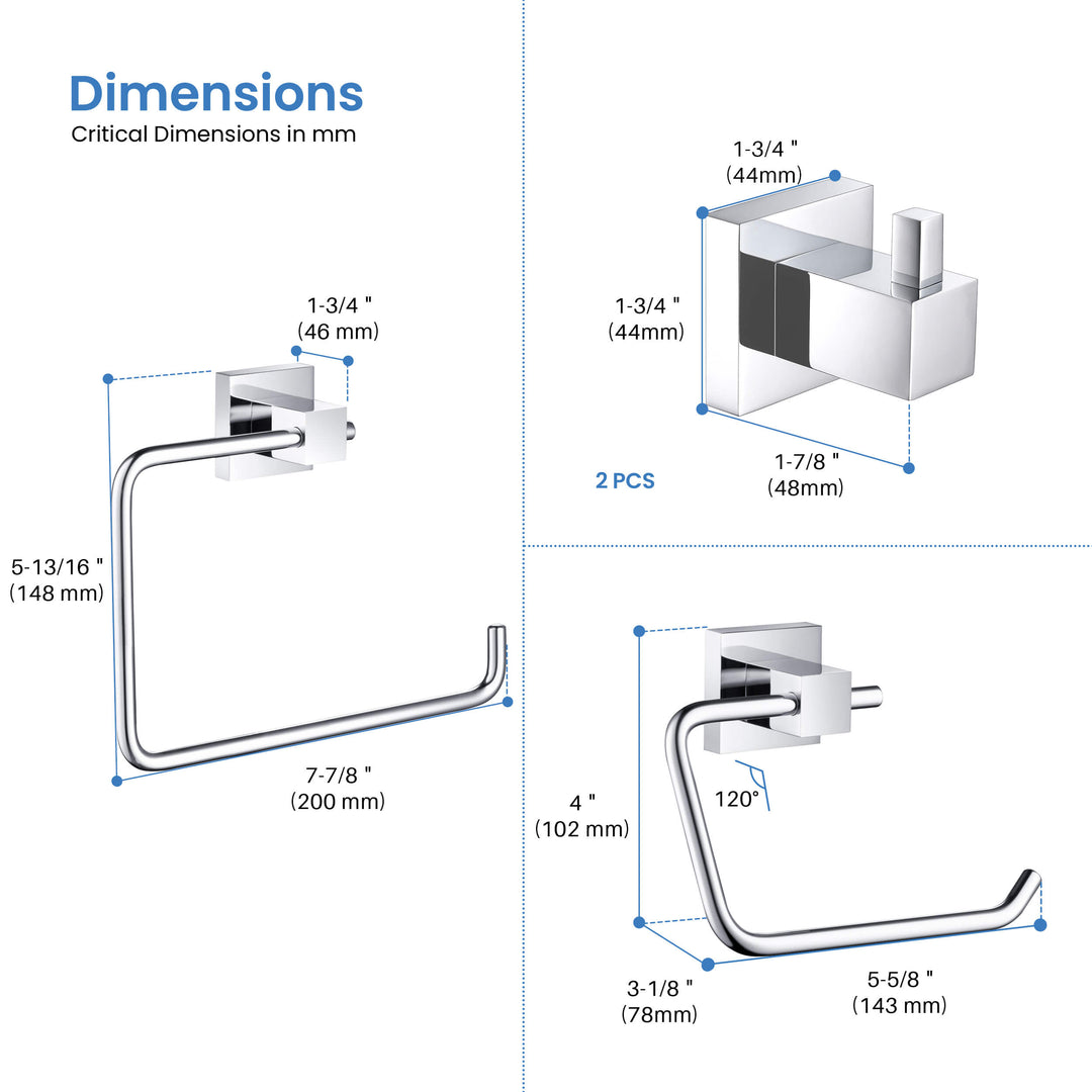 Quadra 4-Piece Bathroom Hardware Set in 2