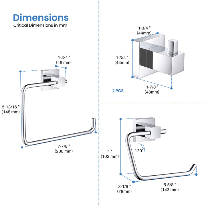 Quadra 4-Piece Bathroom Hardware Set in 2