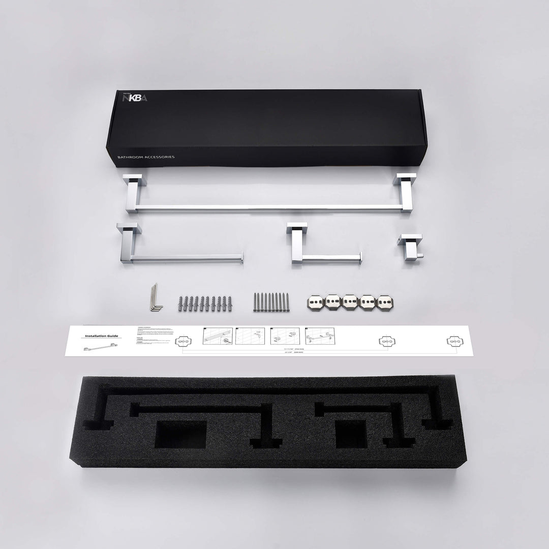 Quadra 4-Piece Bathroom Hardware Set