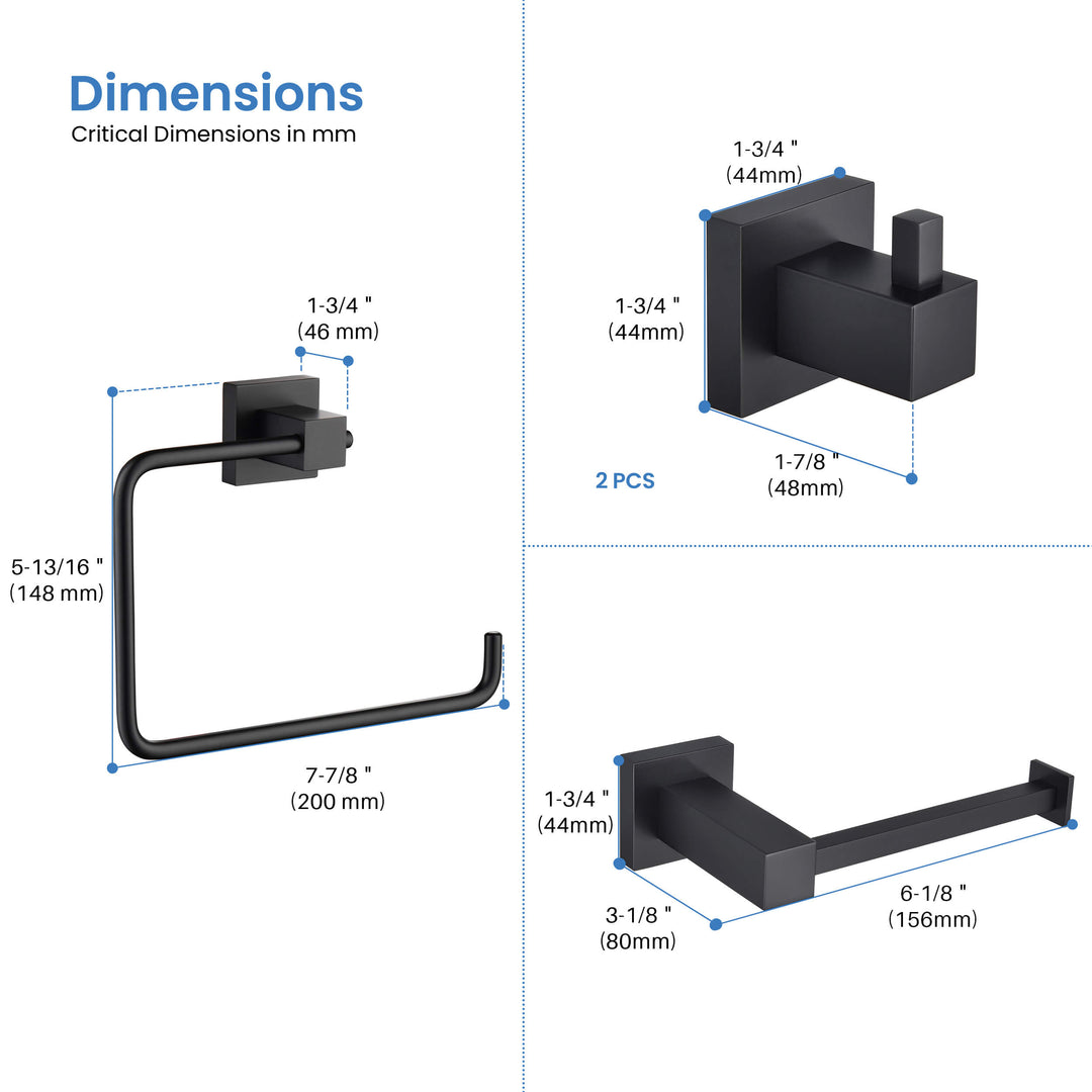 Quadra 4-Piece Bathroom Hardware Set in 1