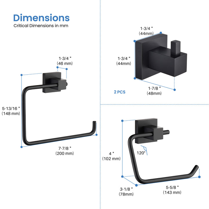 Quadra 4-Piece Bathroom Hardware Set in 2