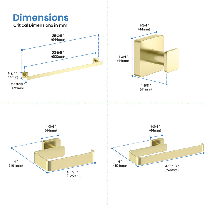 Fusion 4-Piece Bathroom Hardware Set