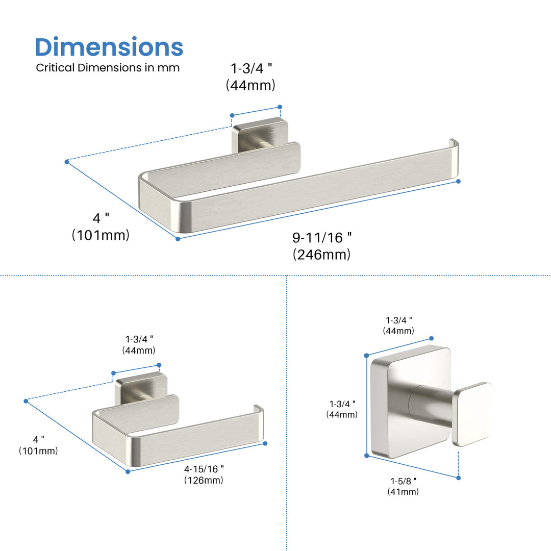 Fusion 4-Piece Bathroom Hardware Set in 1