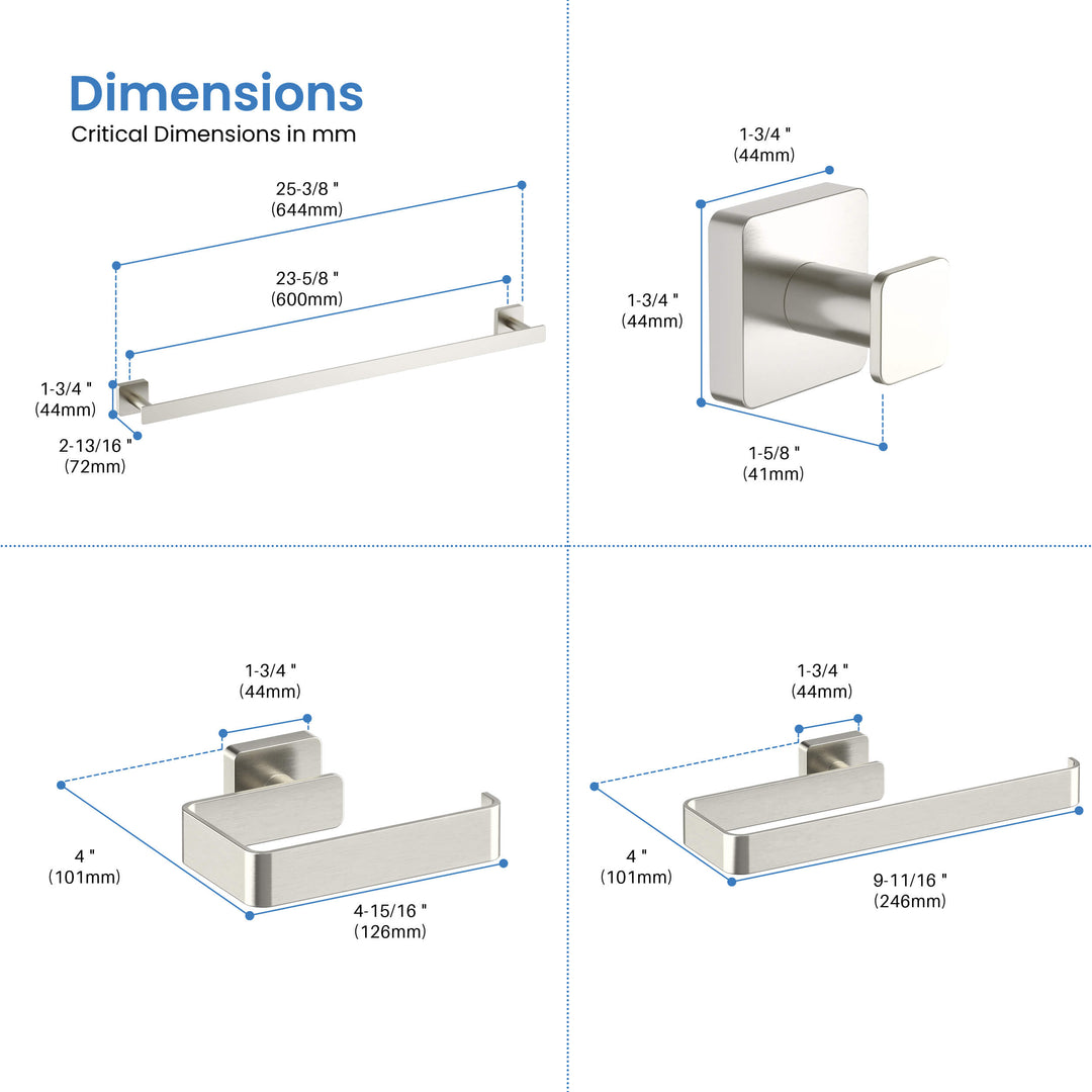 Fusion 4-Piece Bathroom Hardware Set