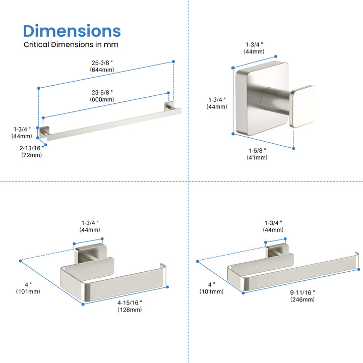 Fusion 4-Piece Bathroom Hardware Set