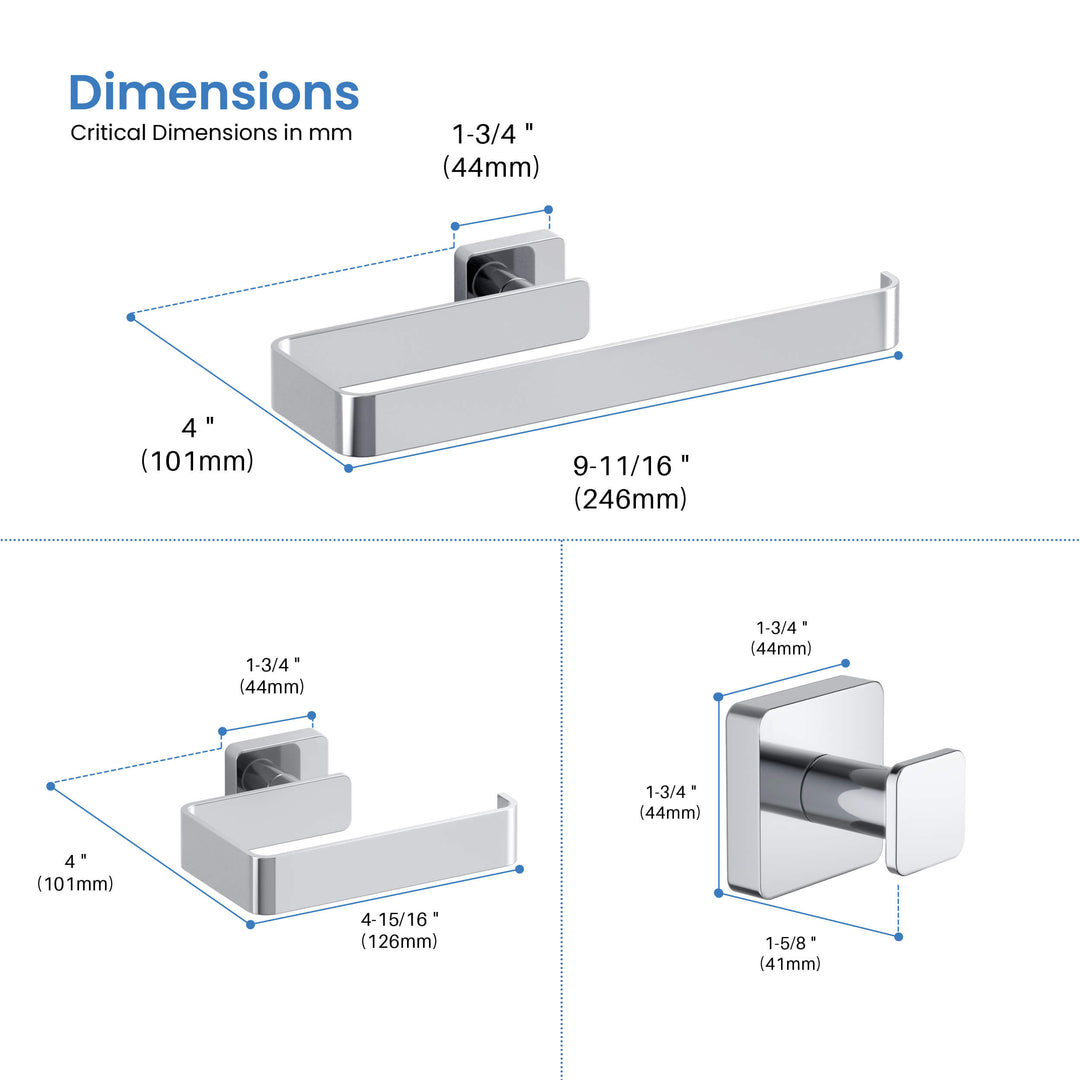 Fusion 4-Piece Bathroom Hardware Set in 1