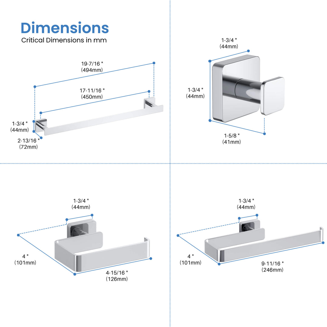 Fusion 4-Piece Bathroom Hardware Set in 2