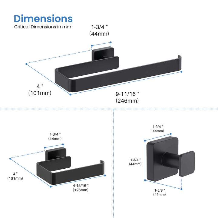 Fusion 4-Piece Bathroom Hardware Set in 1