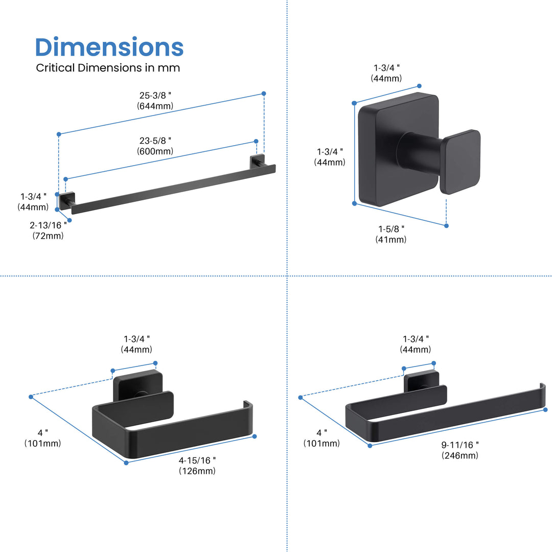 Fusion 4-Piece Bathroom Hardware Set