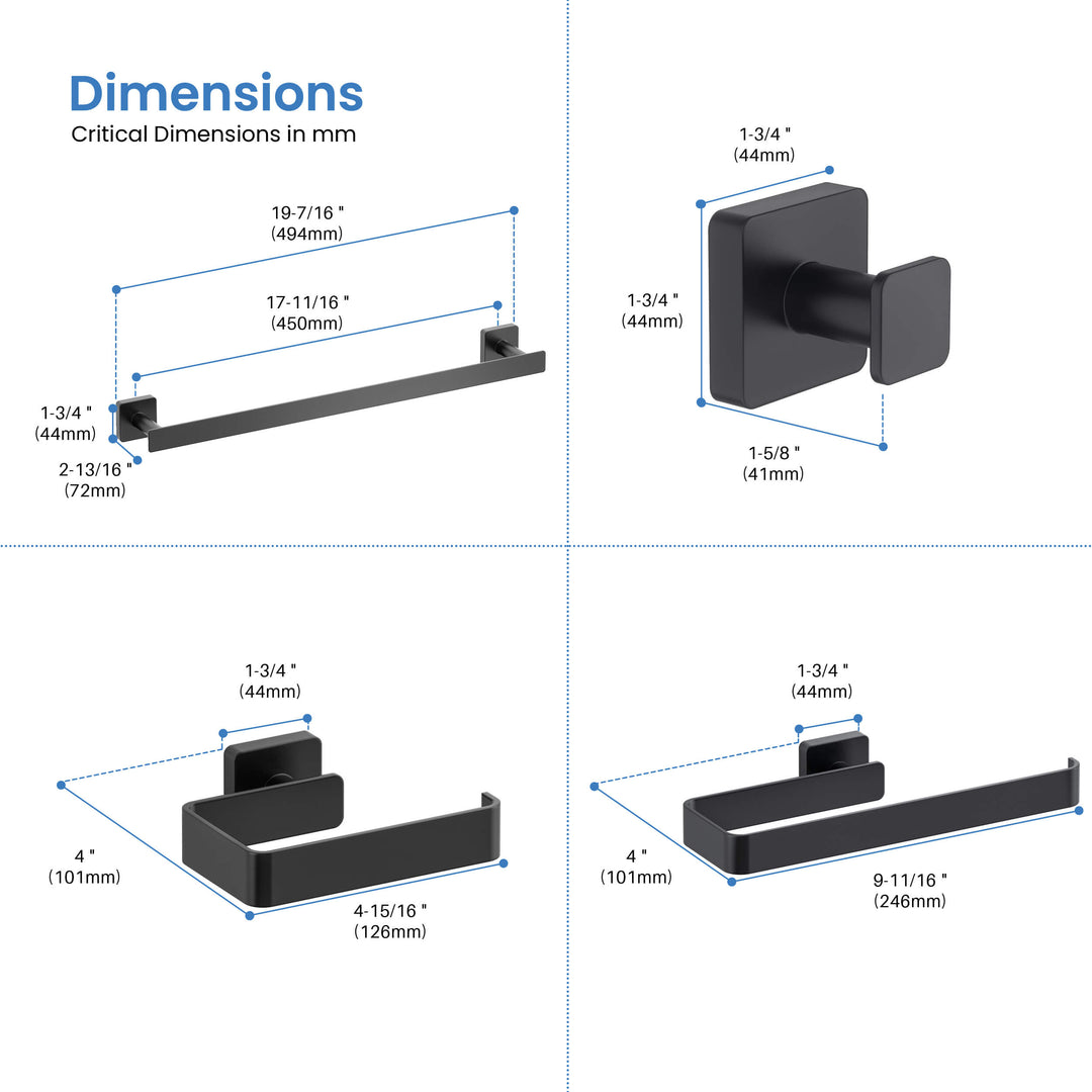 Fusion 4-Piece Bathroom Hardware Set in 2