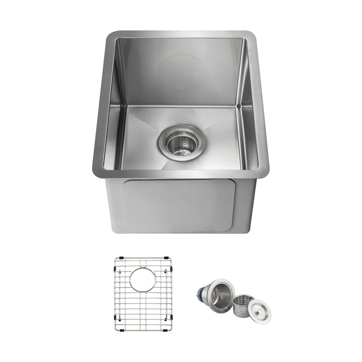 14" Undermount Single Bowl 16-Gauge Stainless Steel Kitchen Sink | ANVE Kitchen &amp; Bath