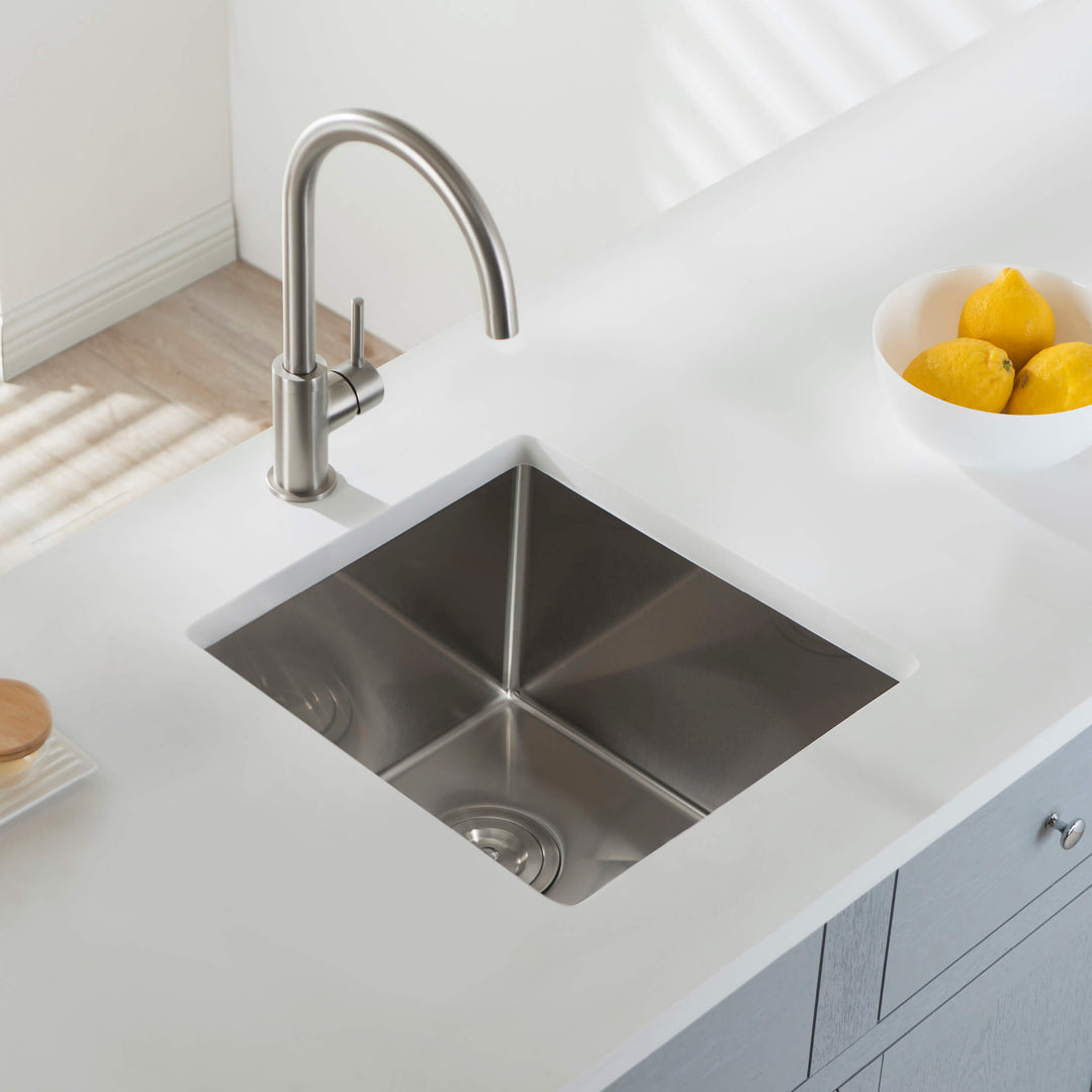 16" Undermount Single Bowl 16-Gauge Stainless Steel Kitchen Sink