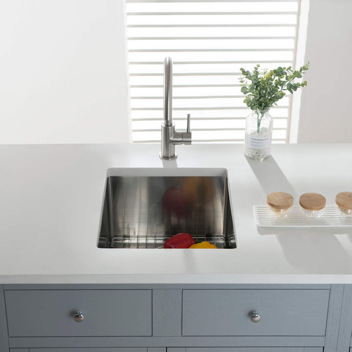 16" Undermount Single Bowl 16-Gauge Stainless Steel Kitchen Sink