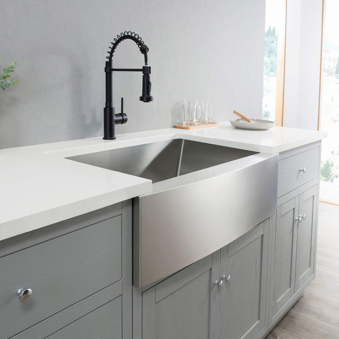 27" Farmhouse Apron Single Bowl Stainless Steel Kitchen Sink
