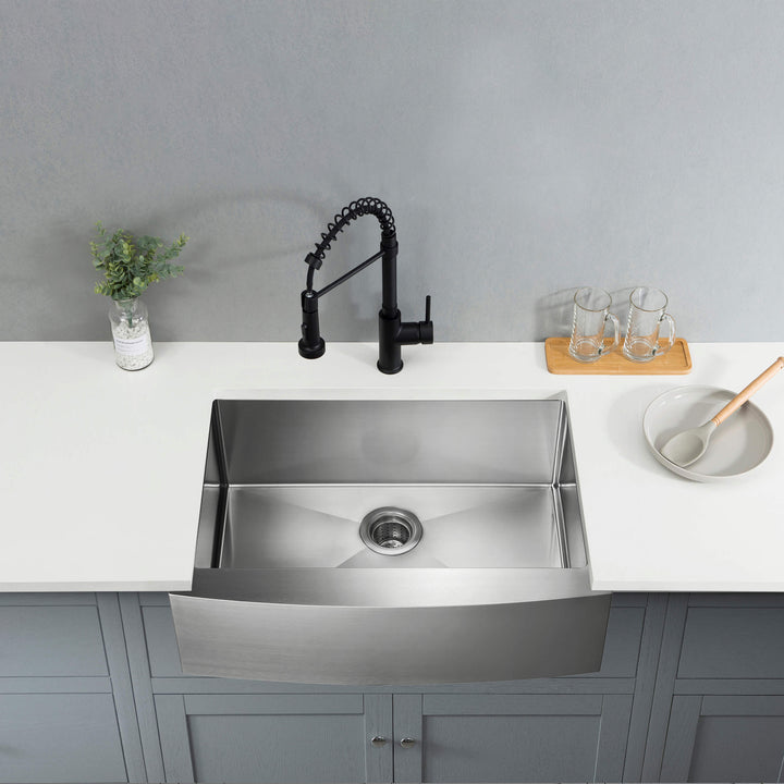 27" Farmhouse Apron Single Bowl Stainless Steel Kitchen Sink