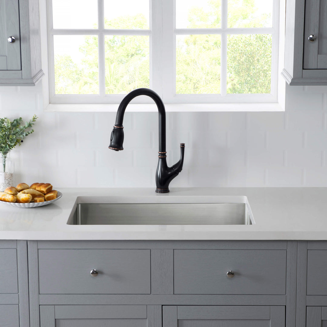 28" Undermount Single Bowl 16-Gauge Stainless Steel Kitchen Sink