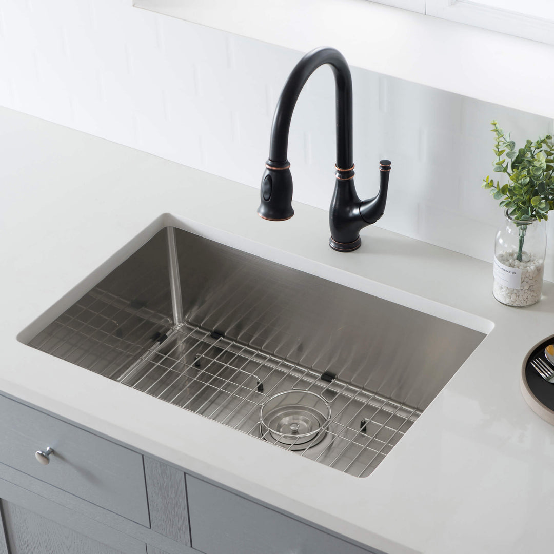 28" Undermount Single Bowl 16-Gauge Stainless Steel Kitchen Sink