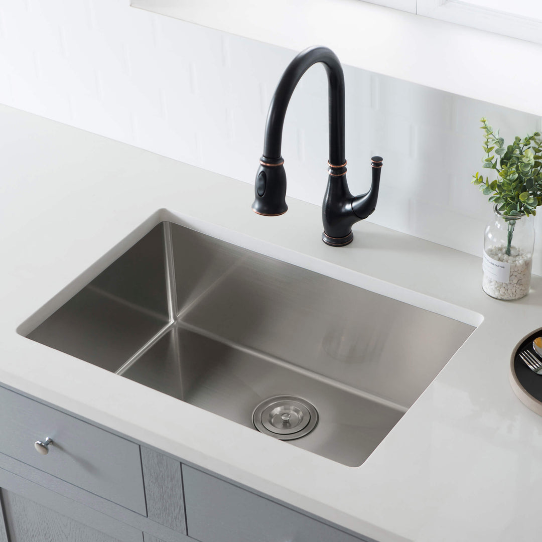 28" Undermount Single Bowl 16-Gauge Stainless Steel Kitchen Sink