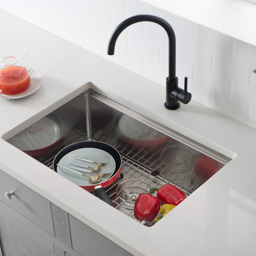 28" Undermount Single Bowl Stainless Steel Workstation Kitchen Sink