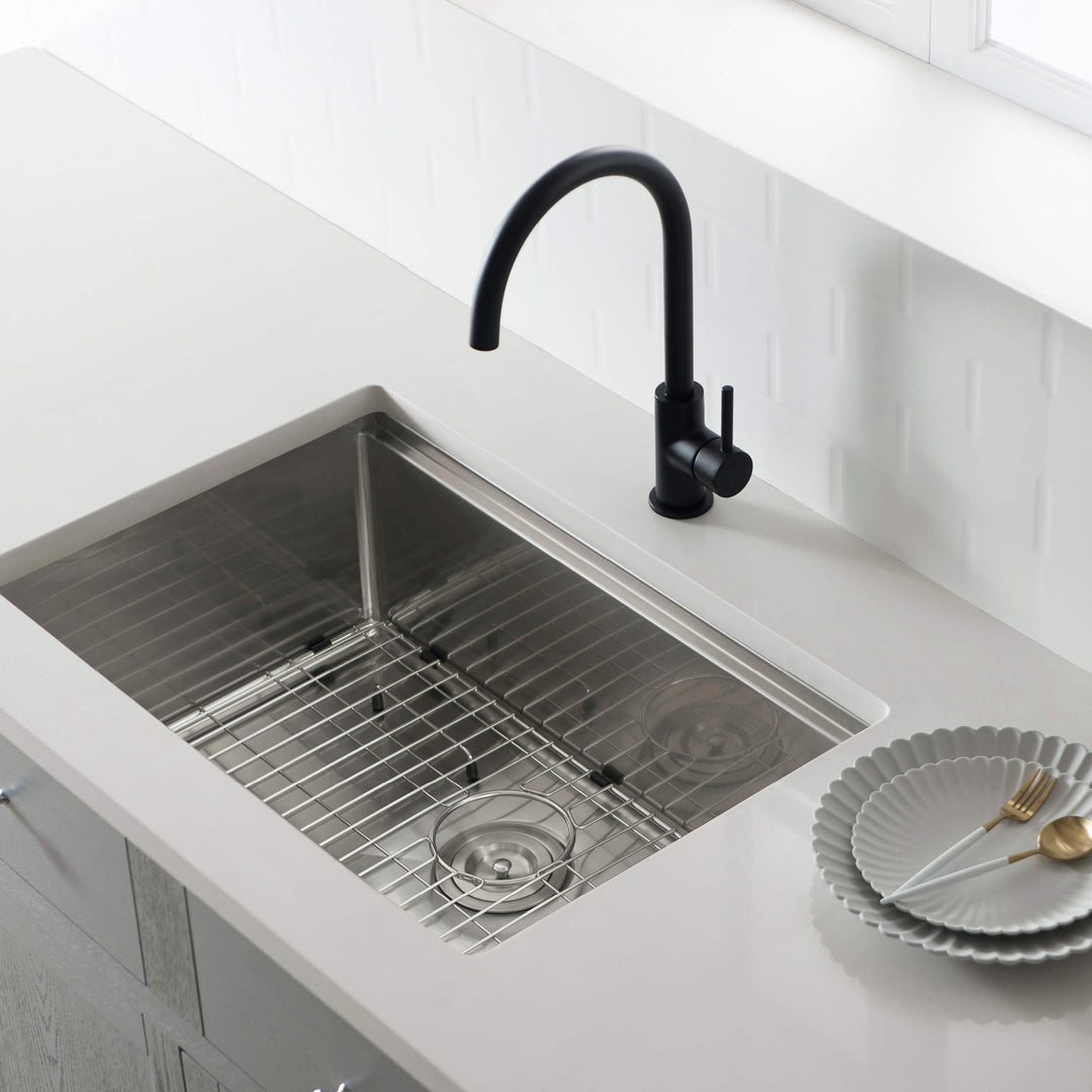 28" Undermount Single Bowl Stainless Steel Workstation Kitchen Sink