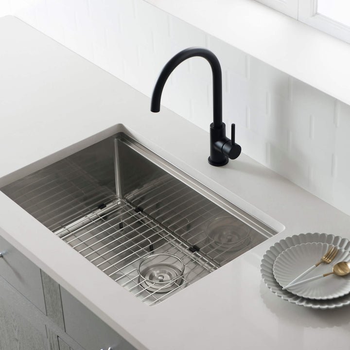28" Undermount Single Bowl Stainless Steel Workstation Kitchen Sink
