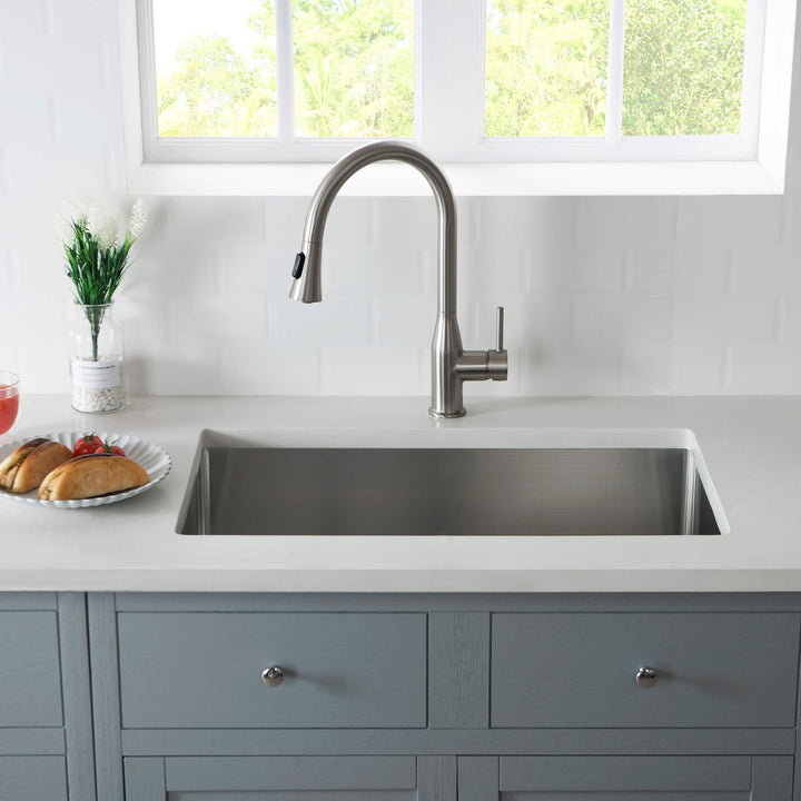 30" Undermount Single Bowl 16-Gauge Stainless Steel Kitchen Sink