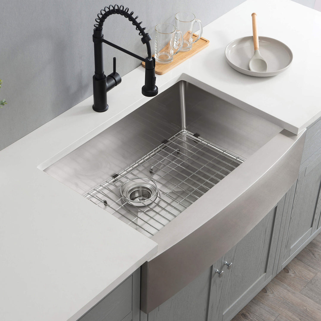 30" Farmhouse Apron Single Bowl Stainless Steel Kitchen Sink