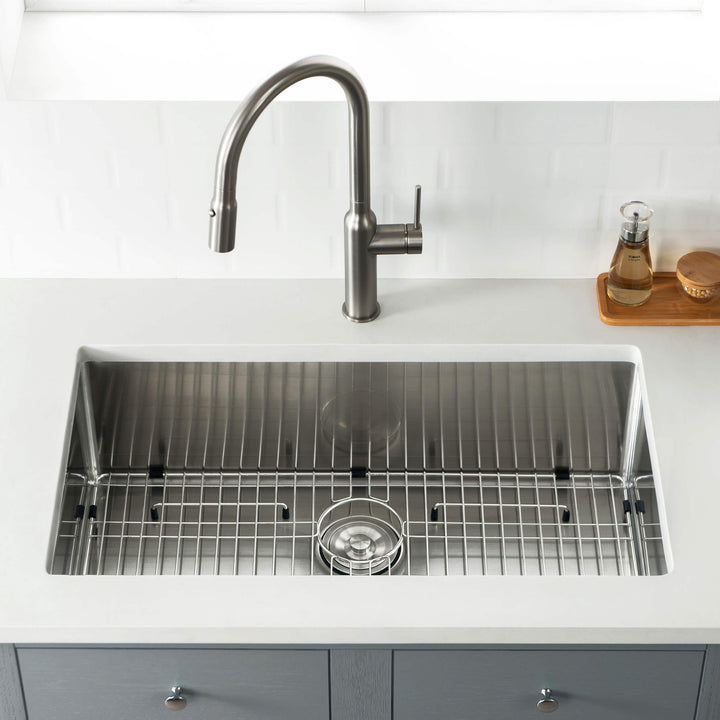 32 3/4" Undermount Single Bowl 16-Gauge Stainless Steel Kitchen Sink