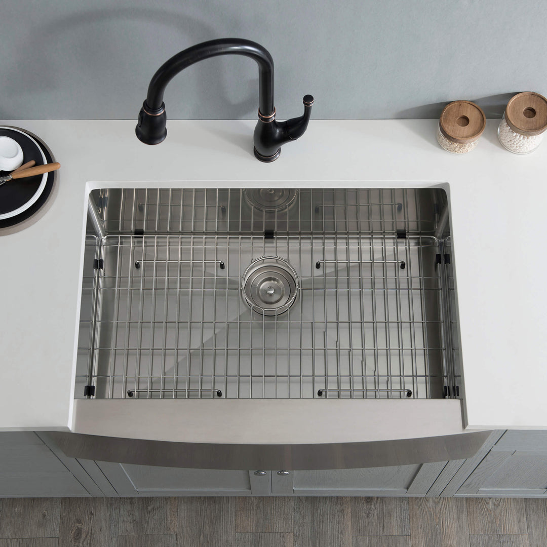 33" Farmhouse Apron Single Bowl Stainless Steel Kitchen Sink
