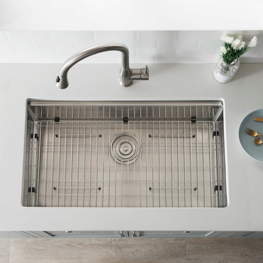 33" Undermount Single Bowl Stainless Steel Workstation Kitchen Sink
