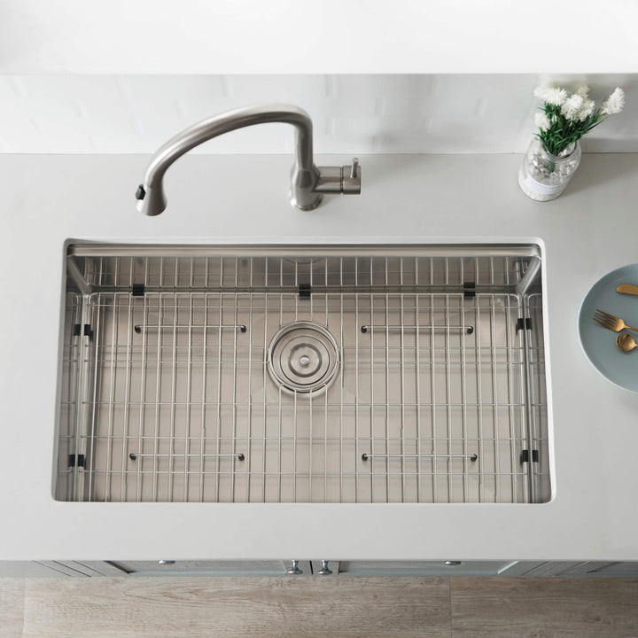 33" Undermount Single Bowl Stainless Steel Workstation Kitchen Sink