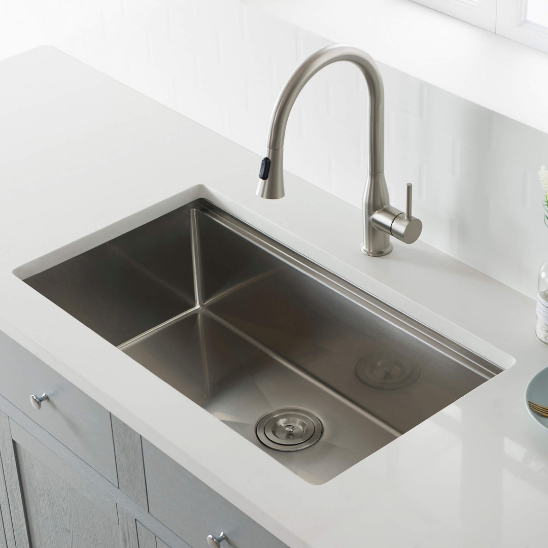 33" Undermount Single Bowl Stainless Steel Workstation Kitchen Sink