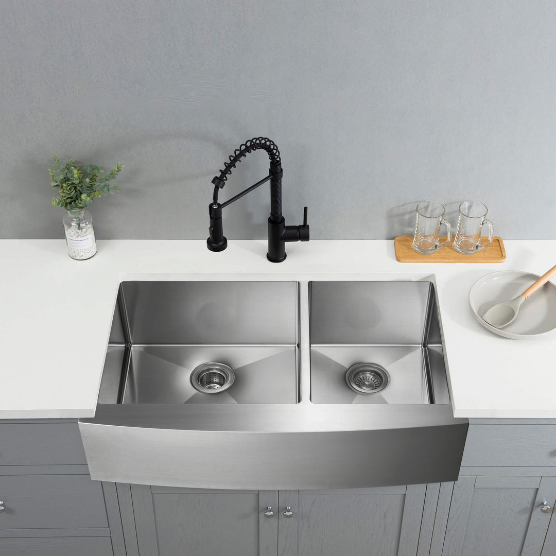 36" Farmhouse Apron Double Bowl Stainless Steel Kitchen Sink