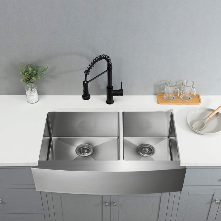 36" Farmhouse Apron Double Bowl Stainless Steel Kitchen Sink