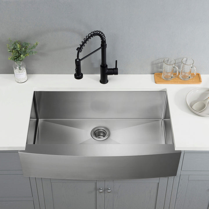 36" Farmhouse Apron Single Bowl Stainless Steel Kitchen Sink