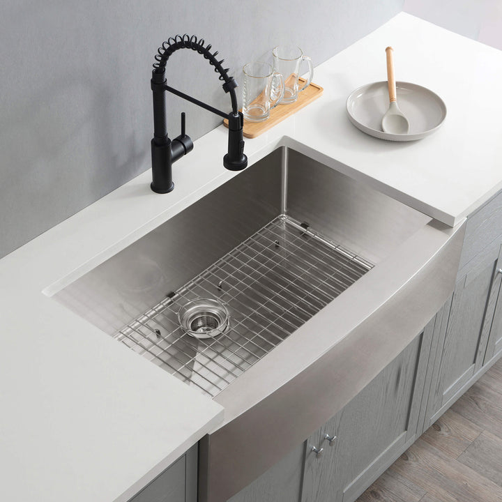 36" Farmhouse Apron Single Bowl Stainless Steel Kitchen Sink