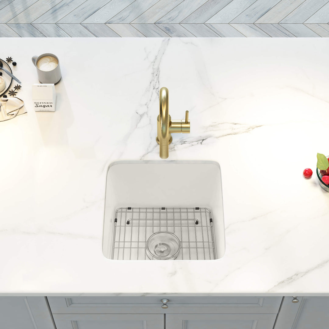 Nova 18" Single Bowl Drop-In/Undermount Fireclay Kitchen Sink