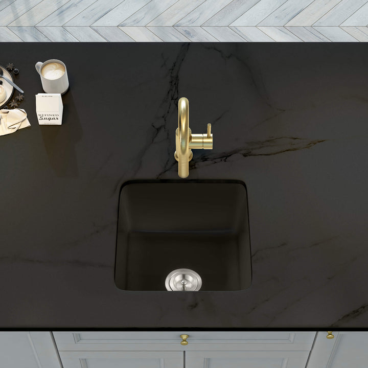 Nova 18" Single Bowl Drop-In/Undermount Fireclay Kitchen Sink in Matte Black