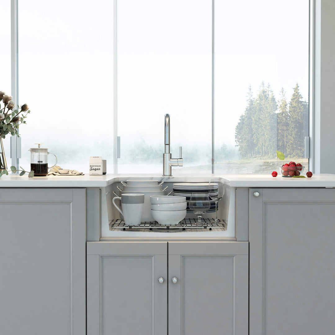 Nova 30" Single Bowl Drop-In/Undermount Fireclay Kitchen Sink