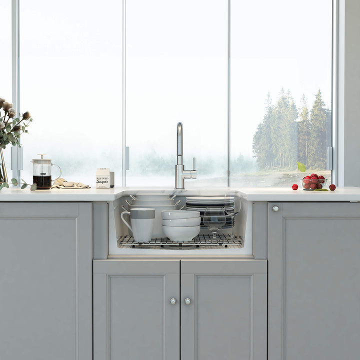 Nova 30" Single Bowl Drop-In/Undermount Fireclay Kitchen Sink