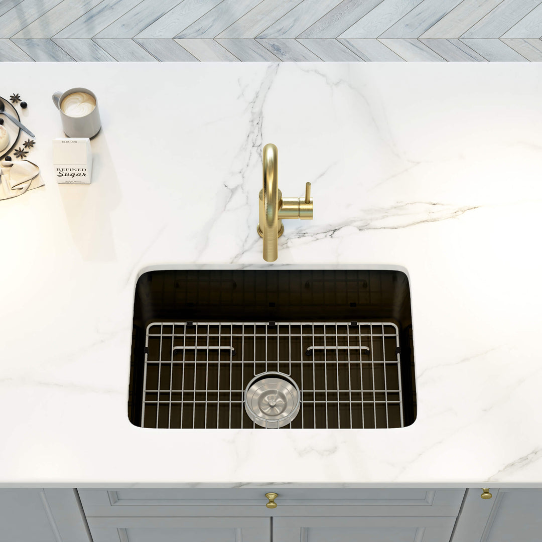 Nova 27" Single Bowl Drop-In/Undermount Fireclay Kitchen Sink in Matte Black