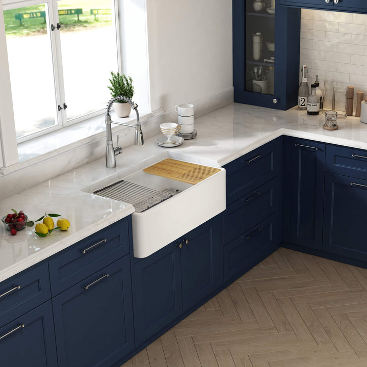 Nova 30" Fireclay Farmhouse Workstation Kitchen Sink