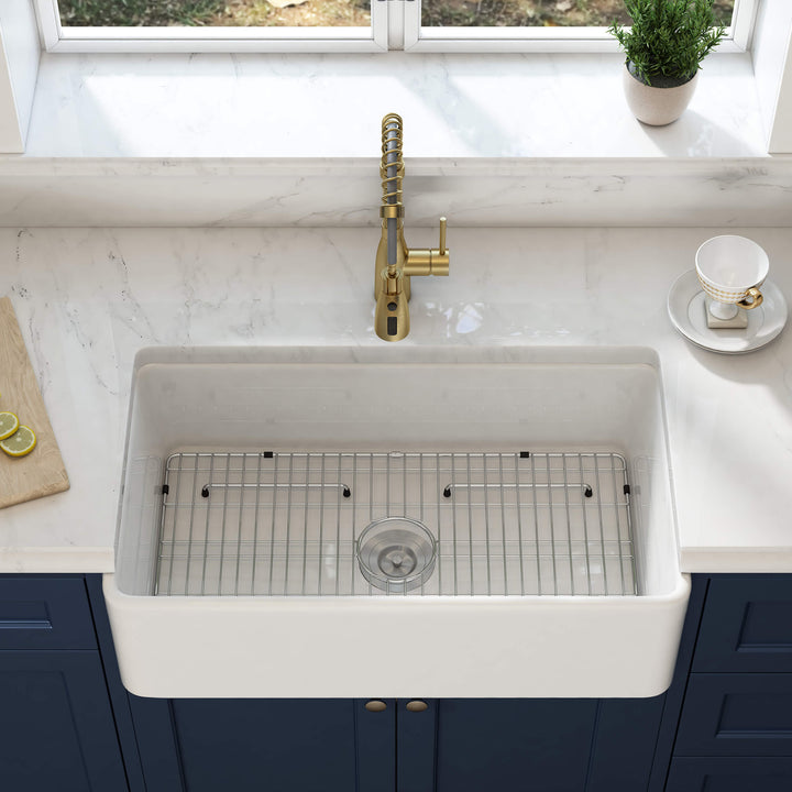 Nova 33" Single Bowl Fireclay Farmhouse Kitchen Sink