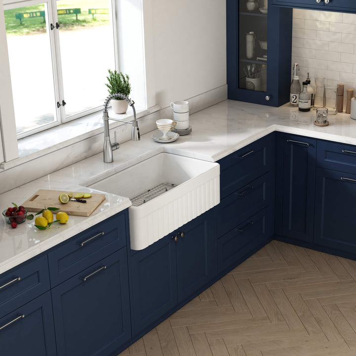 Nova 33" Reversible Single Bowl Fireclay Farmhouse Kitchen Sink