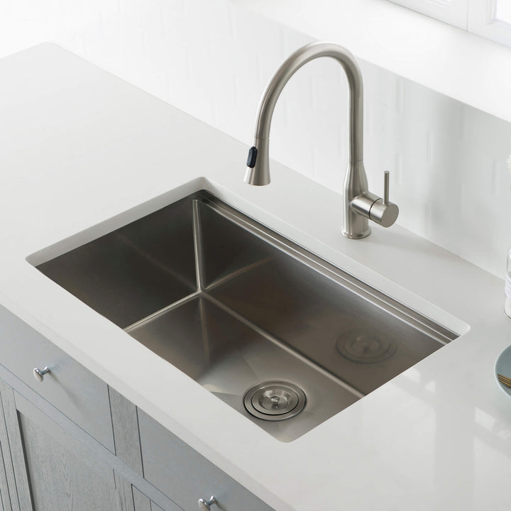 30" Undermount Single Bowl 316 Marine Grade Stainless Steel Workstation Kitchen Sink